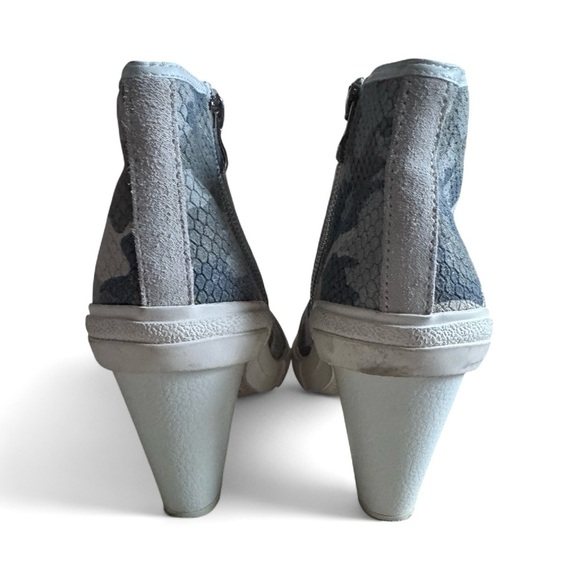 Havana Vintage Camo Star Heeled High Top Sneakers Gray White Lace-Up Shoes 9 - Picture 4 of 14